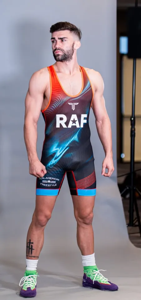 Bryce Meredith in RAF wrestling gear