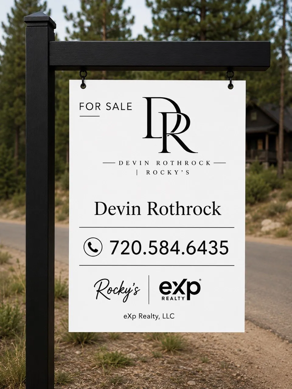 Rocky's eXp real estate sign for military housing support